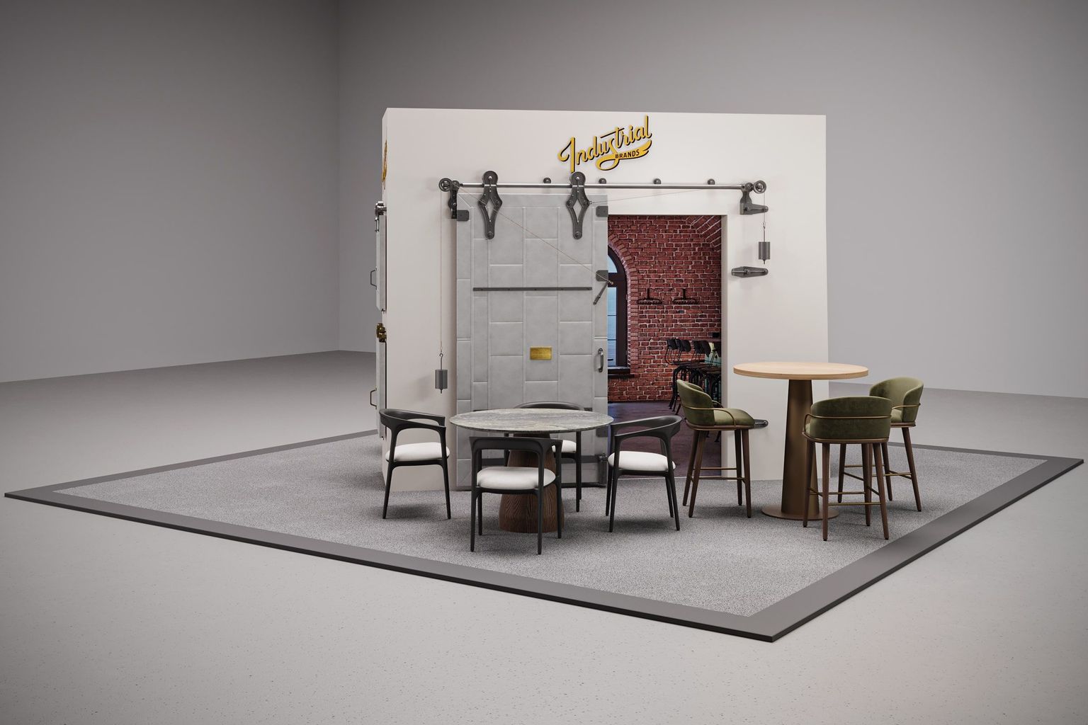 Door Hardware Booth Silo Rendering for a Trade Show