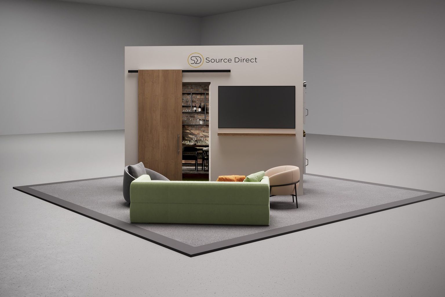 Door Hardware Booth Silo Render for a Trade Show