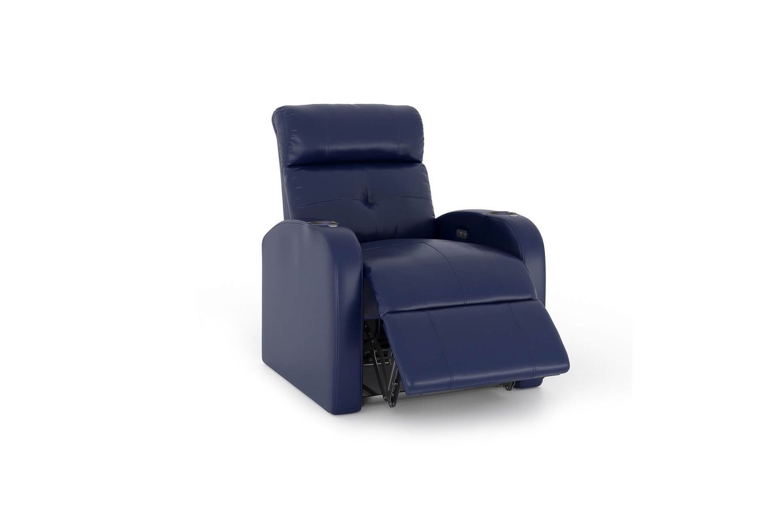 Photoreal 3D model and rendering of a blue recliner chair showcasing realistic product visualization