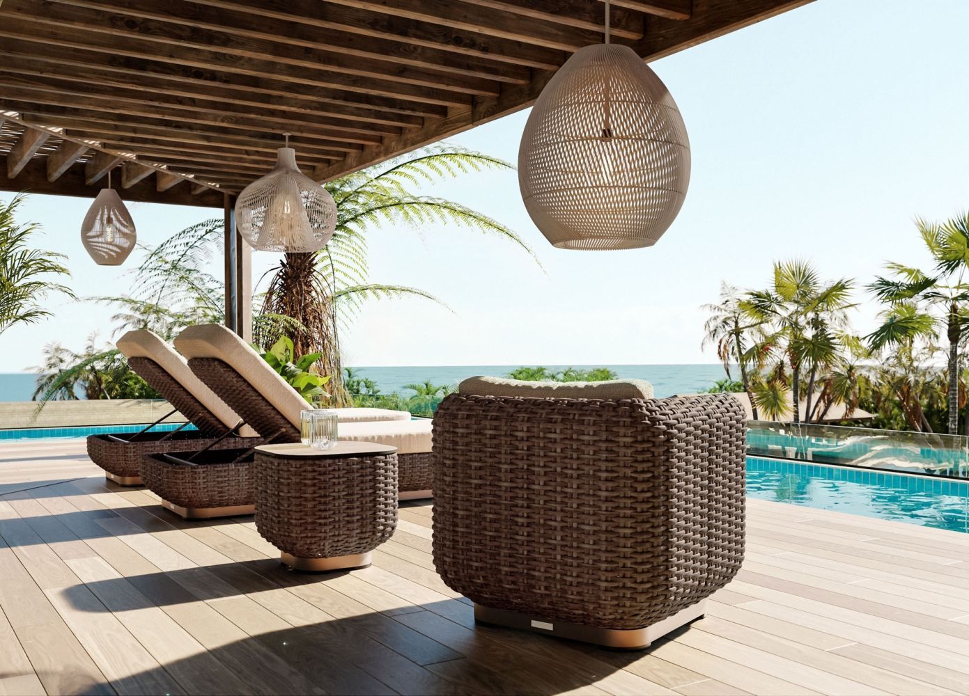 3D Rendering for Wicker Outdoor Furniture