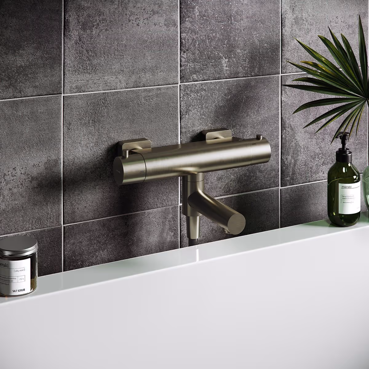 Lifestyle 3D Rendered Image of a Stylish Bathroom Fixture