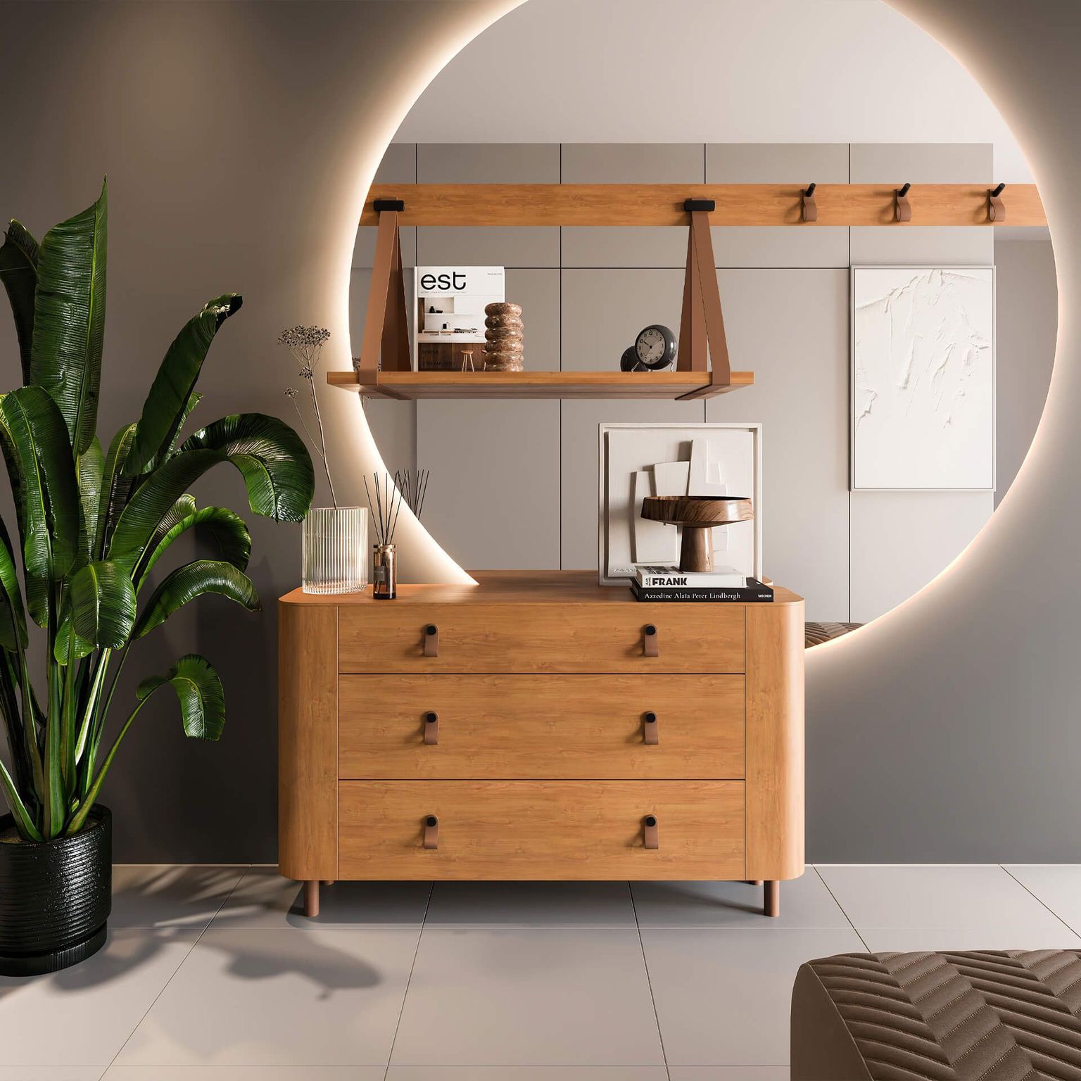 Wooden Cabinet Lifestyle Rendering