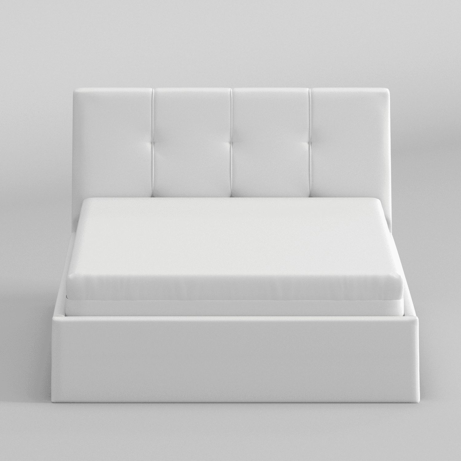 Bed Frame 3D Model: Front View