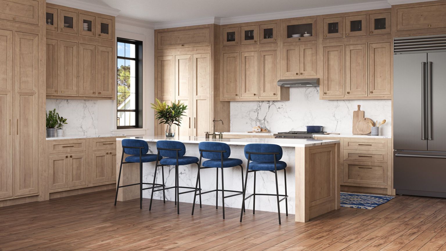 Wooden Kitchen Lifestyle Rendering for a Range Hood