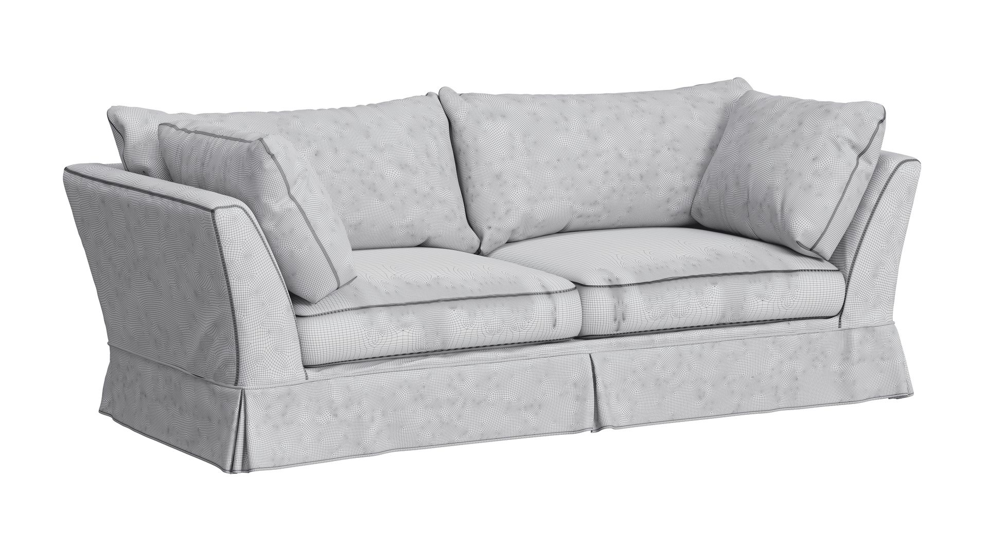 Grayscale 3D Model of a Sofa