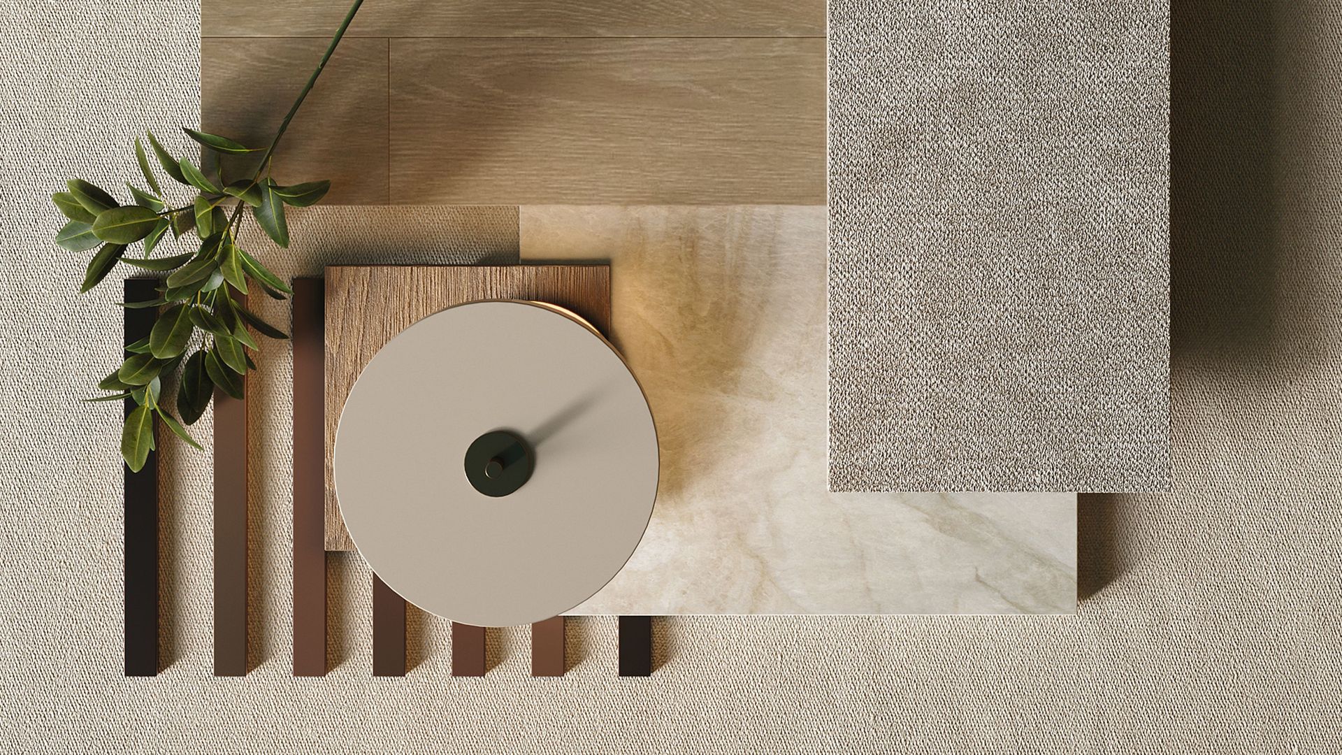 Flatlay 3D Rendering of Design Finishes