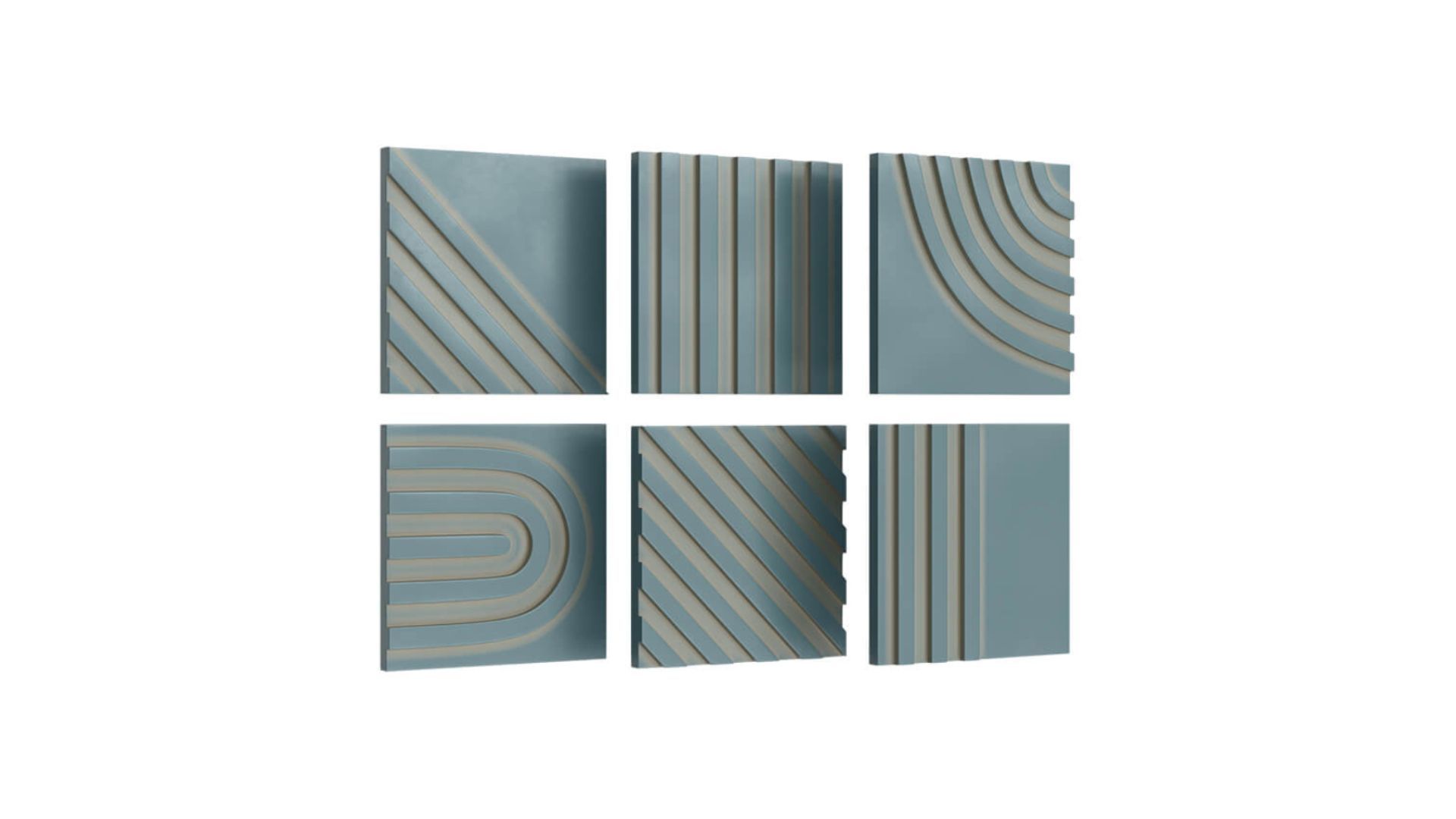 3D furniture rendering showcasing geometric design, 3D modeling and visualization