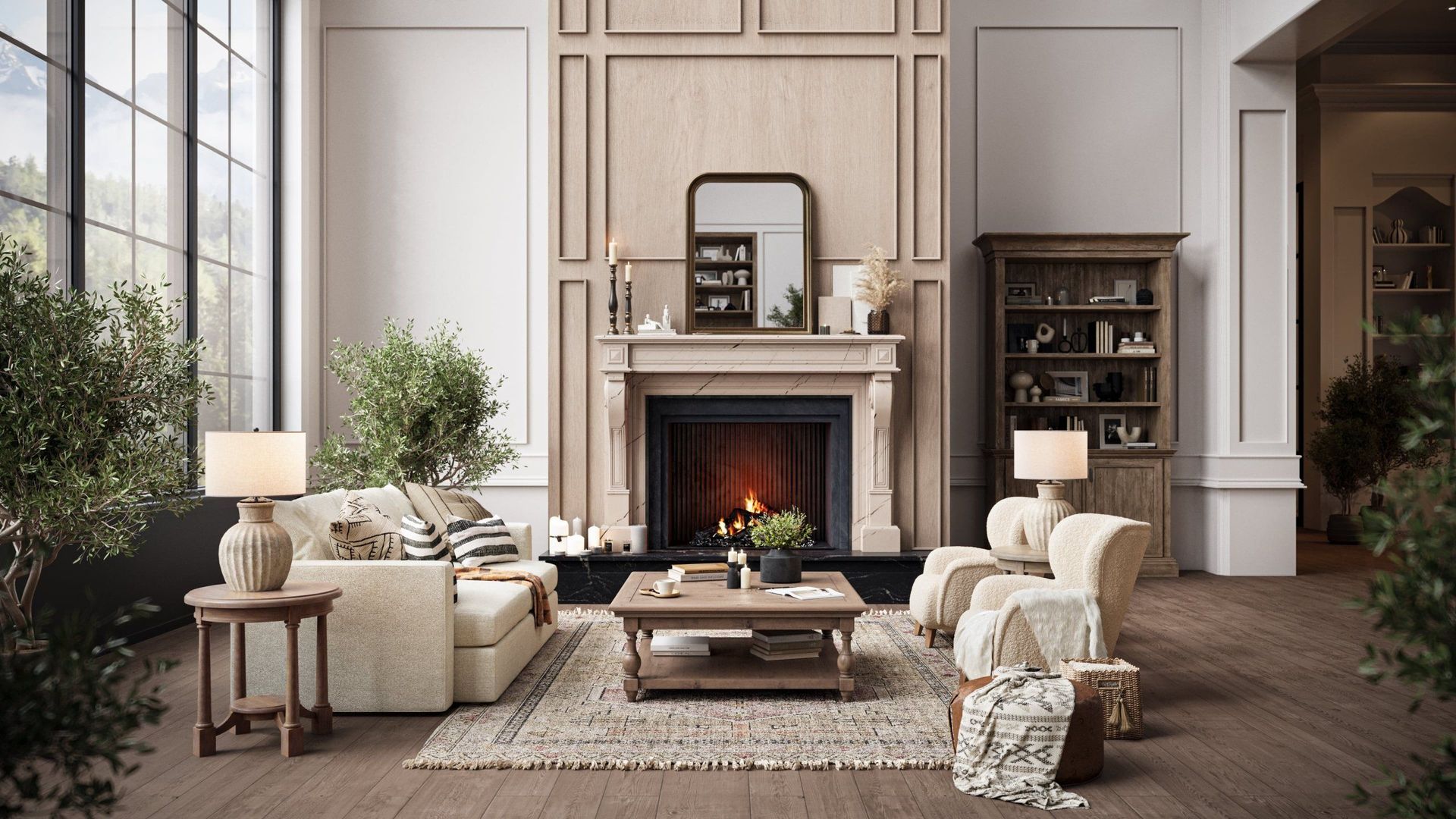 Living Room Furniture Lifestyle 3D Render