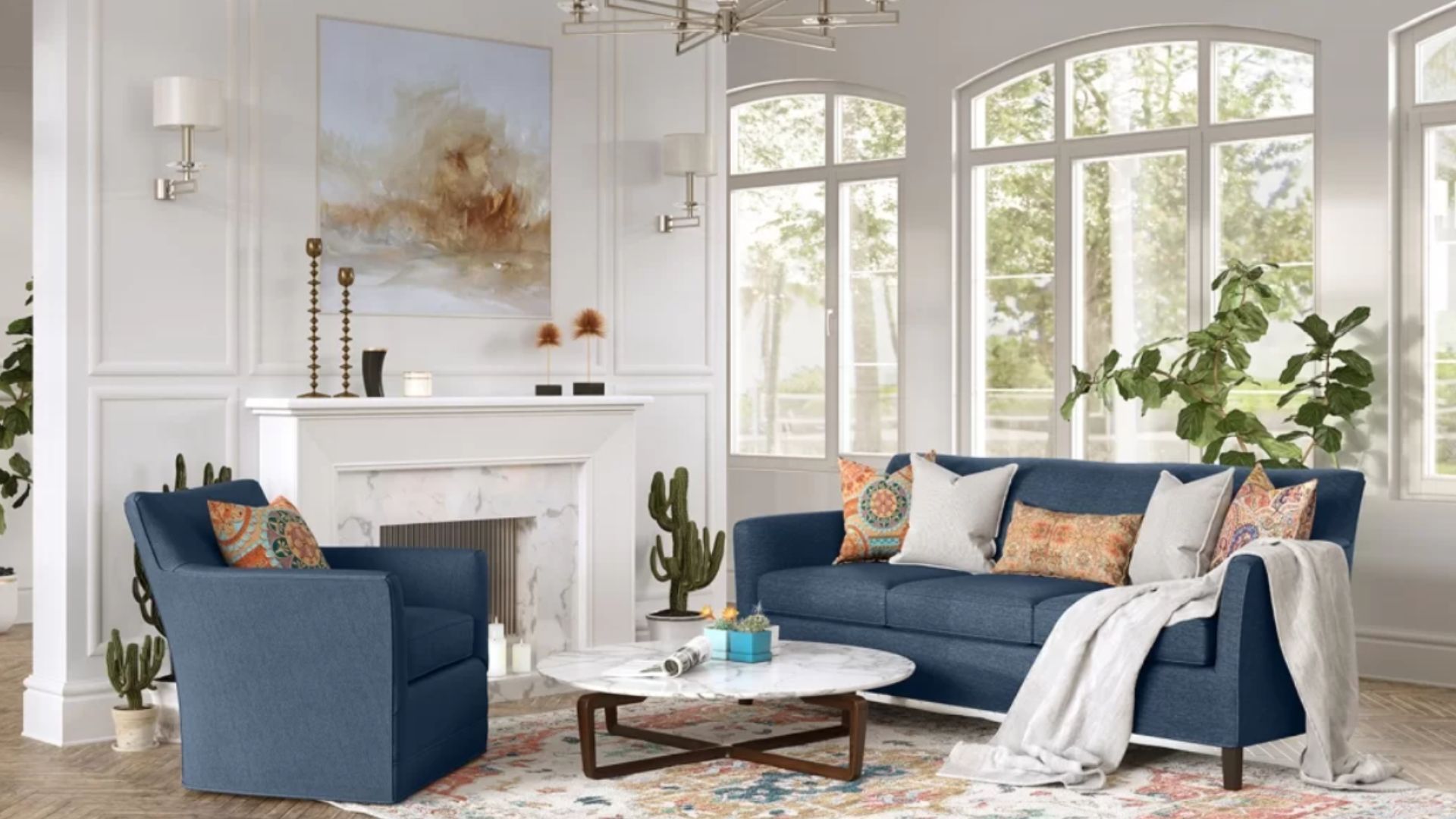 3D Rendering of Living Room Furniture