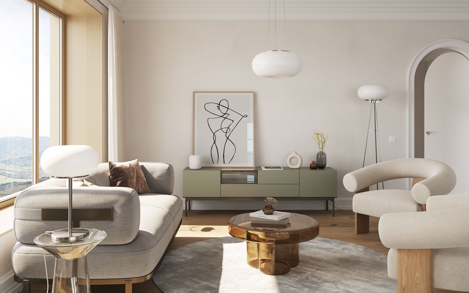 Lifestyle 3D Rendering of Lighting Fixtures