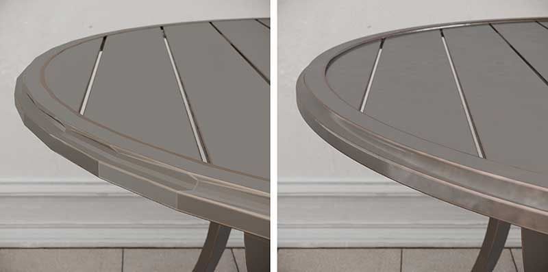 Before and After of 3D Model Retopology for a Table