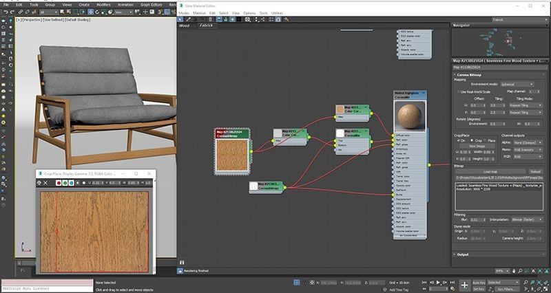 A Screenshot of a Setting Up Realistic Furniture Textures for Product Rendering