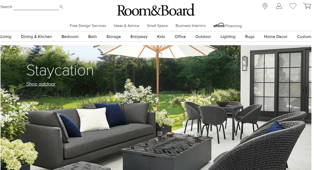 Room and Board Website