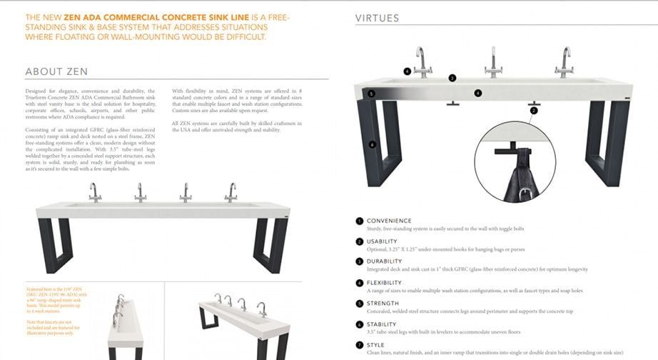 Elegant Sink Product Sheet for Outstanding Marketing Collateral