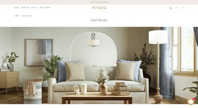 A Main Page of Anaya Website that Promotes New Product Collection to Customers