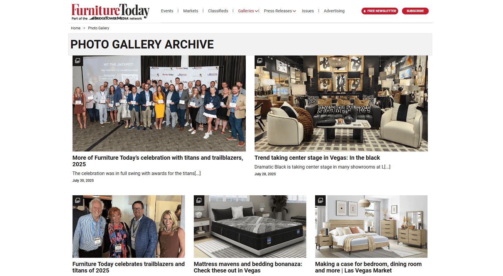 A Snapshot of a Front Page of a Furniture Today Magazine