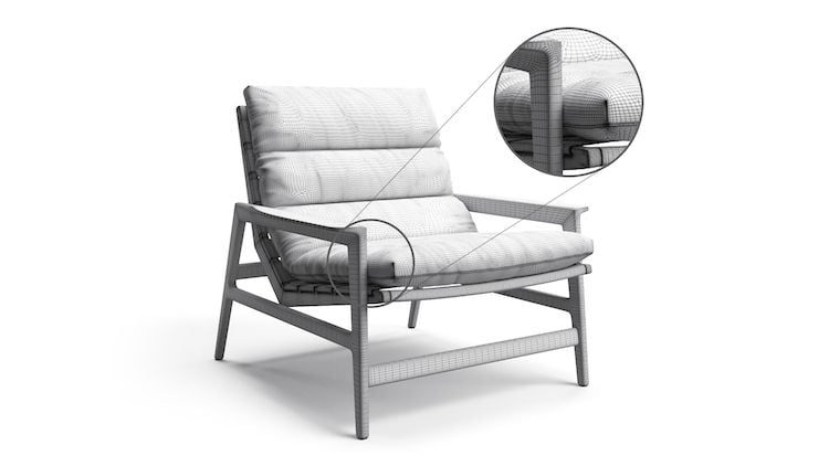 Closeup of an Optimized Polygon Mesh