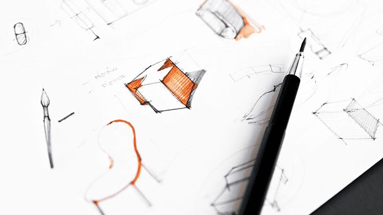 References for a 3D rendering project: a sketch