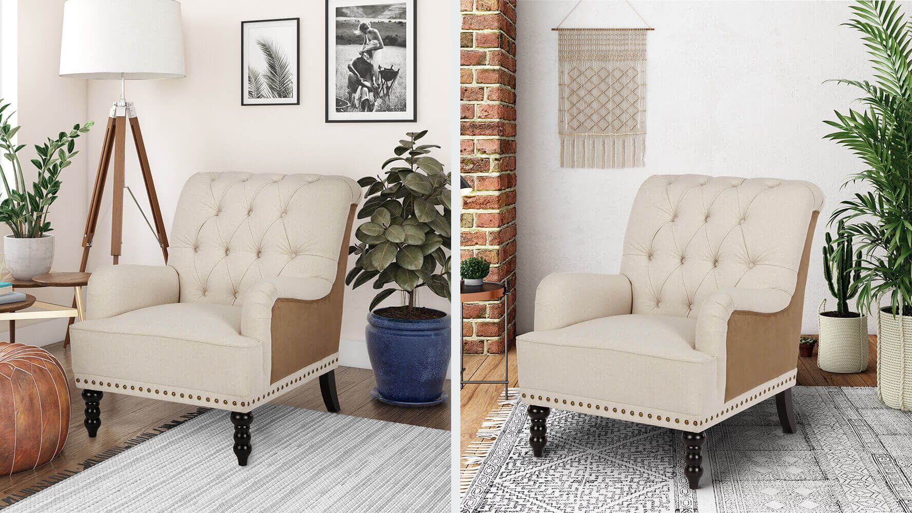 3D Rendering of an Armchair in Different Lifestyles