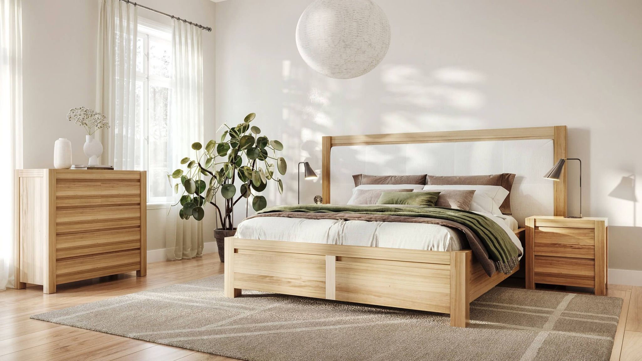 3D Rendering for Wooden Bedroom Set