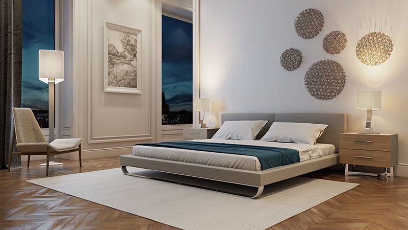 A Bedroom Scene with Light Neutral Furniture