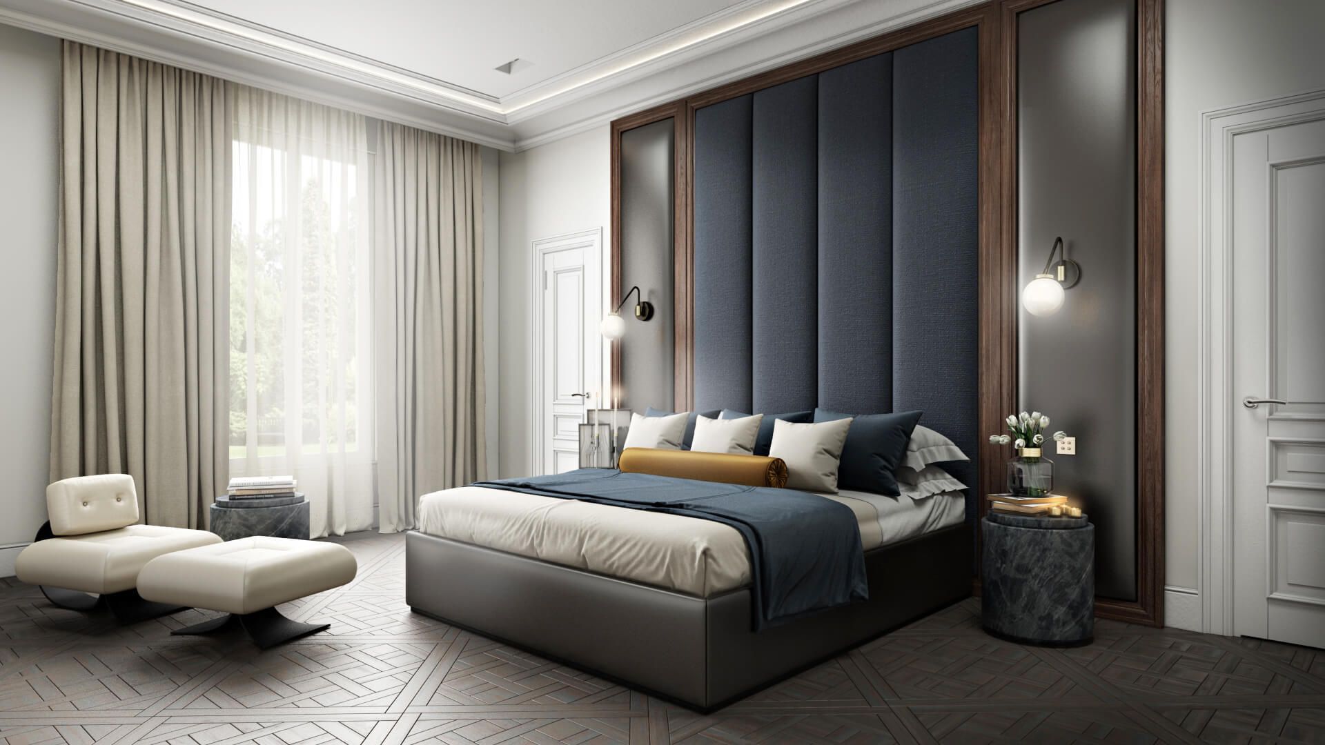 High-Quality 3D Visualization for Bedroom Furniture
