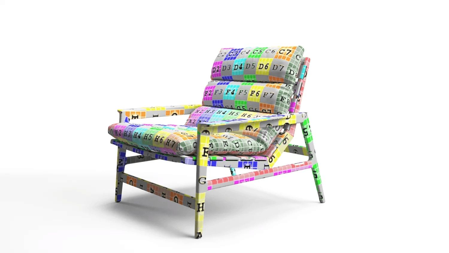 Texture mapping for a chair 3D model: Side view