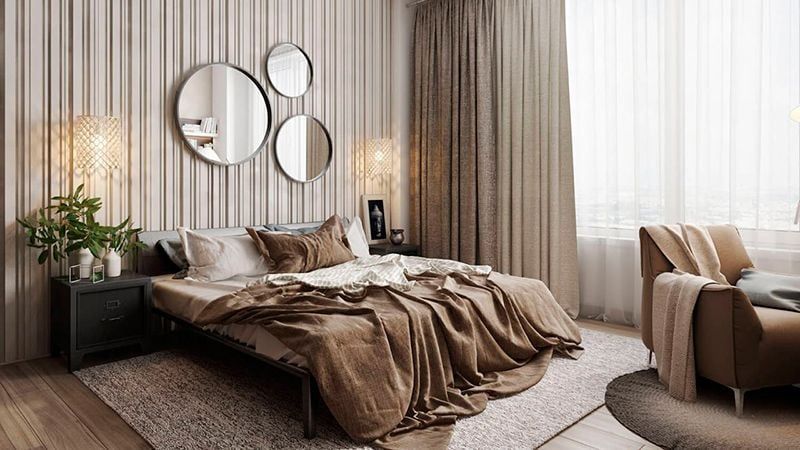 3D Rendering of a Bedroom with Rich Materials and Textures