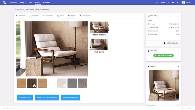 Creating Rendering of Different Chair Designs for a 3D Configurator