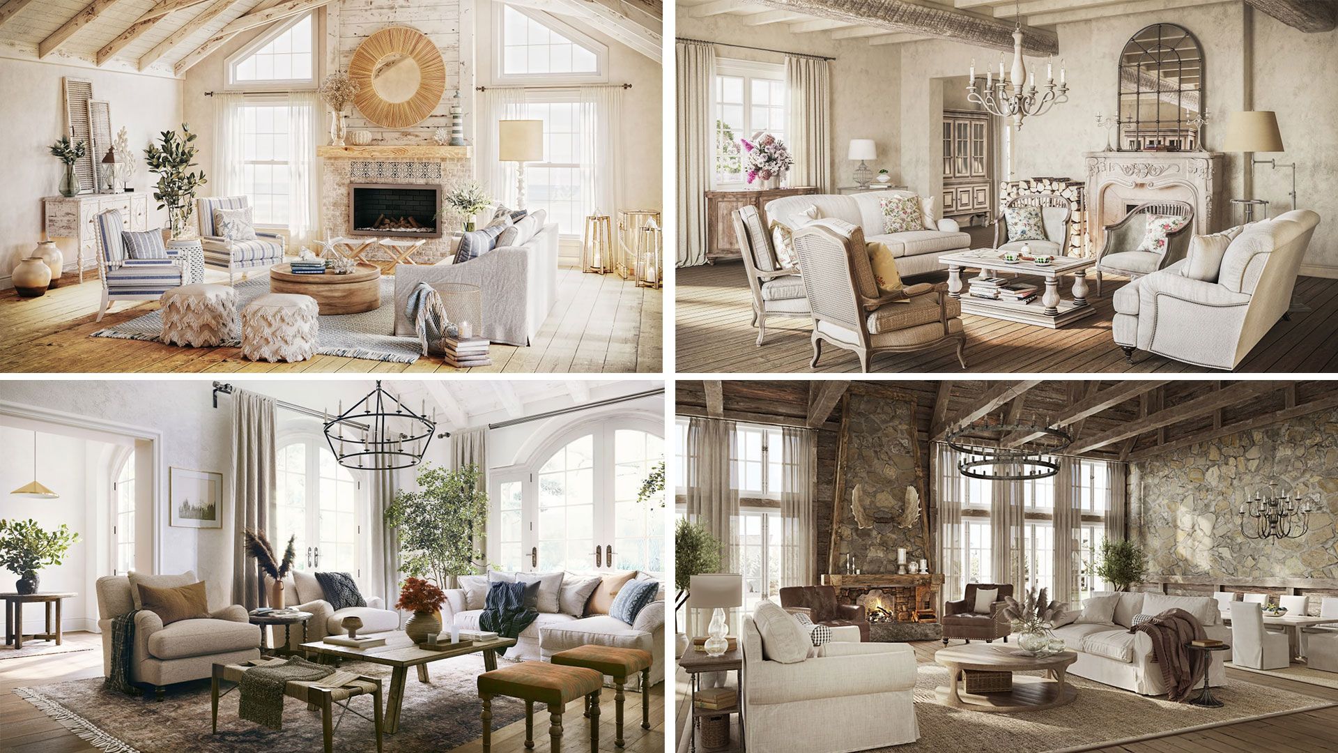 Four Interiors Designed Different Country Styles