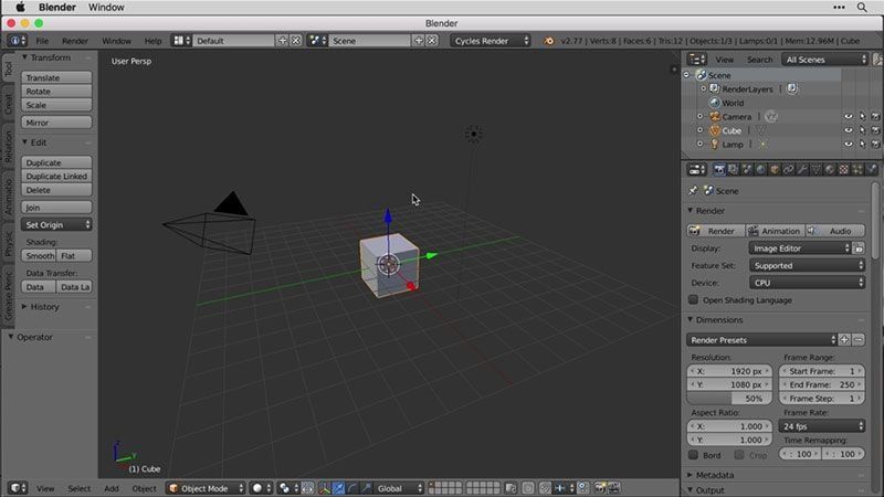 A Screenshot of Digital Modeling in Blender Software