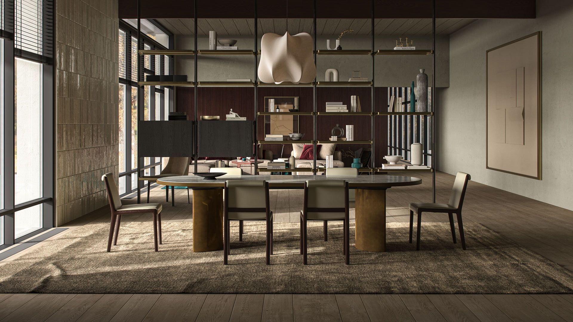 A 3D-rendered luxury interior design, illustrating e-commerce’s embrace of 3D modeling to create virtual showrooms and personalized shopping experiences, as detailed in the section on retail innovation trends.