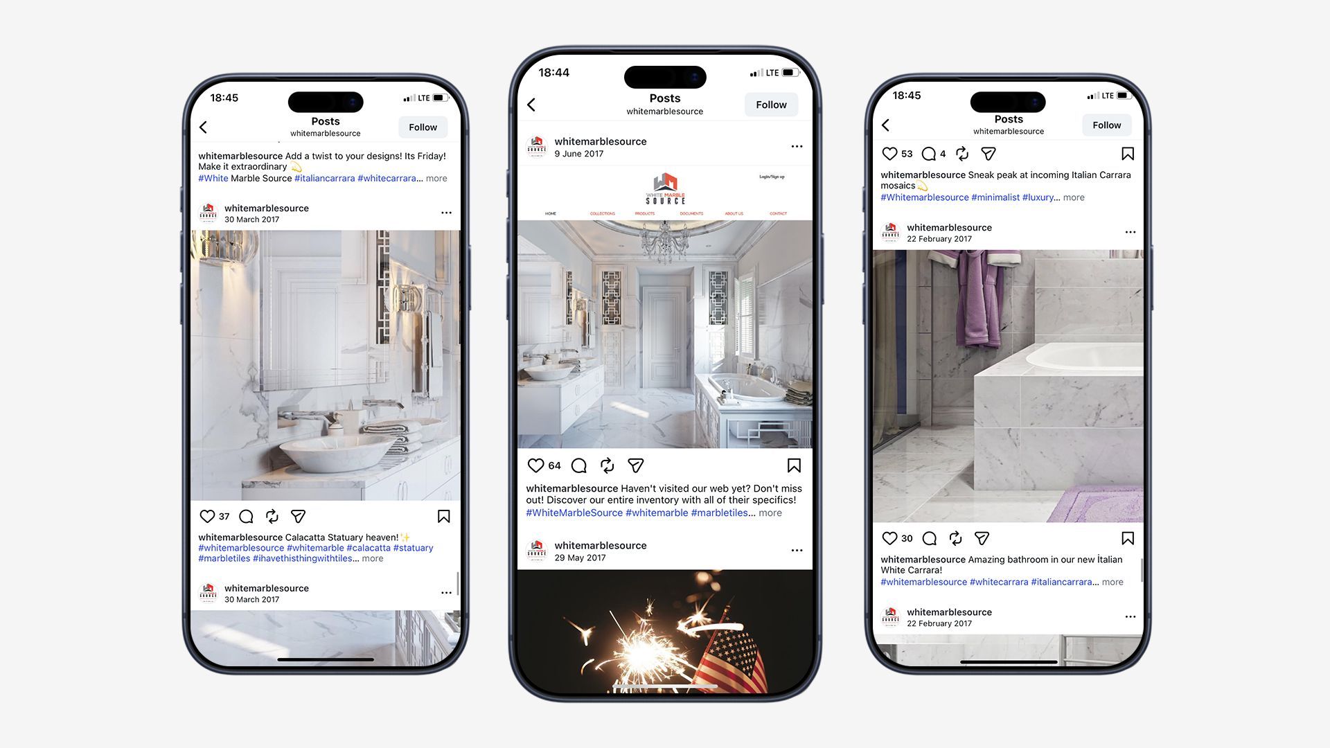 3D renderings used across different marketing channels on a mobile screen