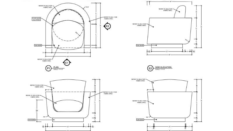 A 2D Drawing of a Chair that is Necessary for Creation of a 3D Model from Photos