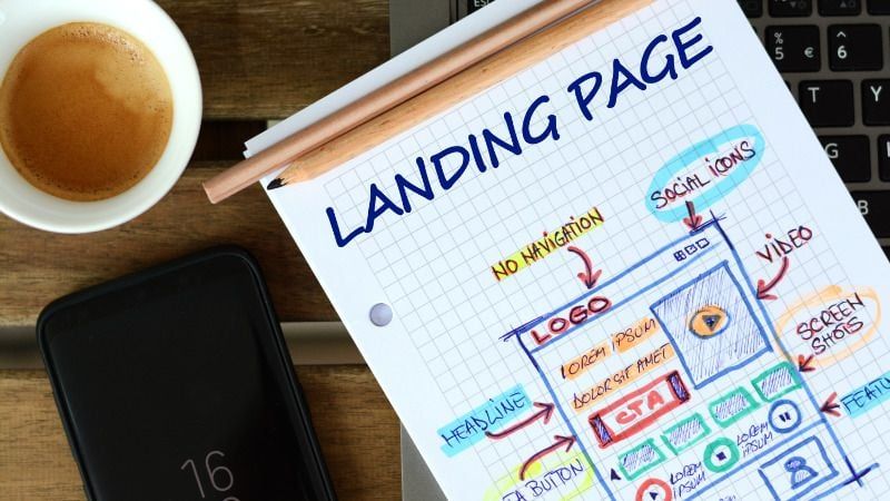 A Drawing Sketch of a Landing Page that Will Help Promoting New Products to Customers