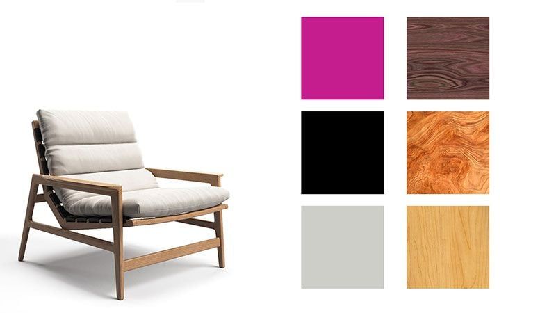 An Interactive Product 3D Configurator with a Chair and Texture and Color Options
