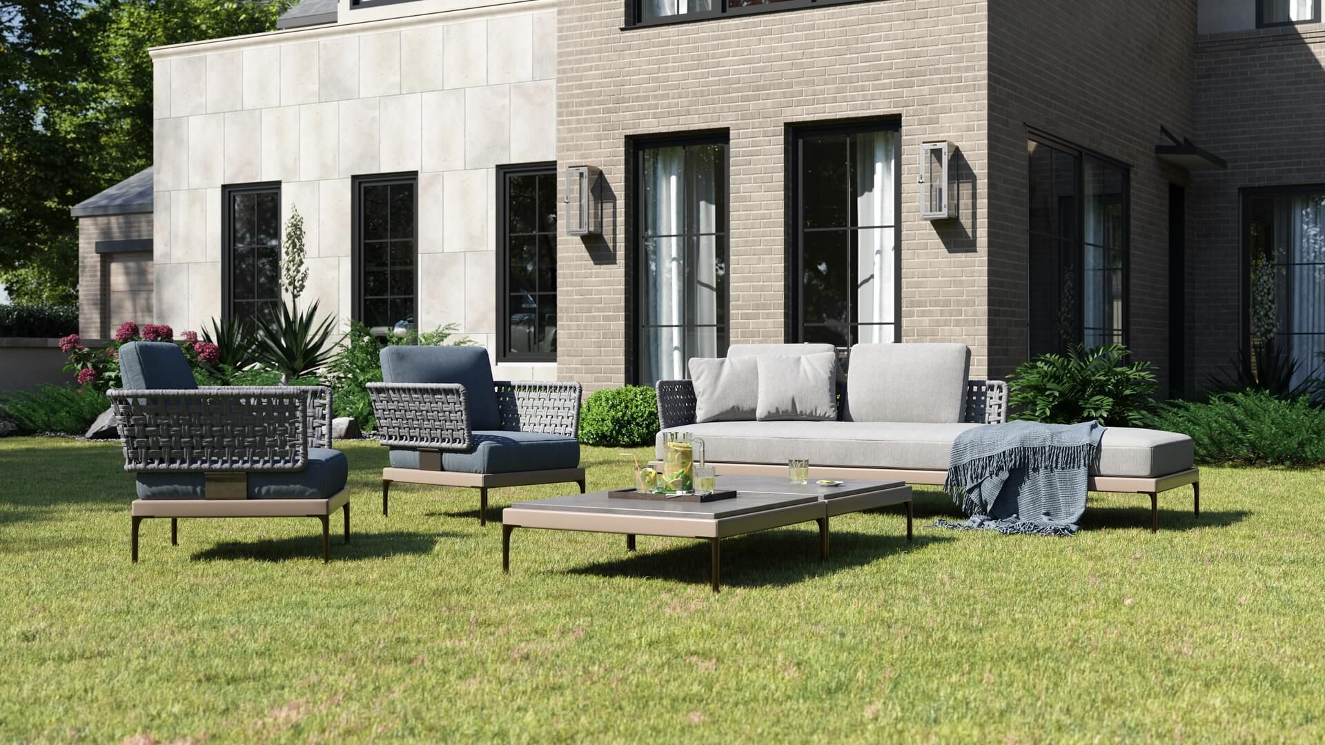 Outdoor 3D Rendering: Furniture Color Option