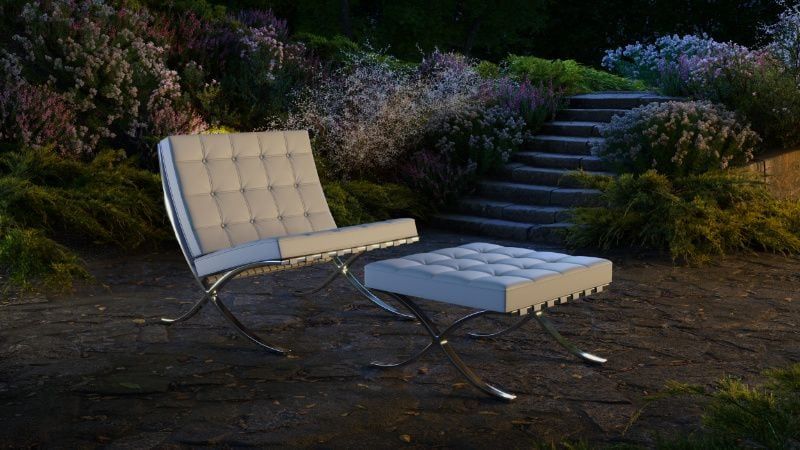 Chair 3D Rendering with Evening Lighting Made at a Decent Price