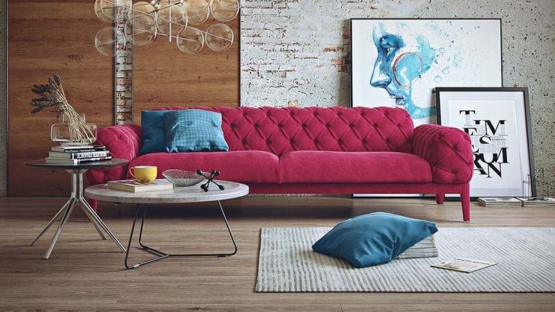 Creative Design for a Pink Sofa