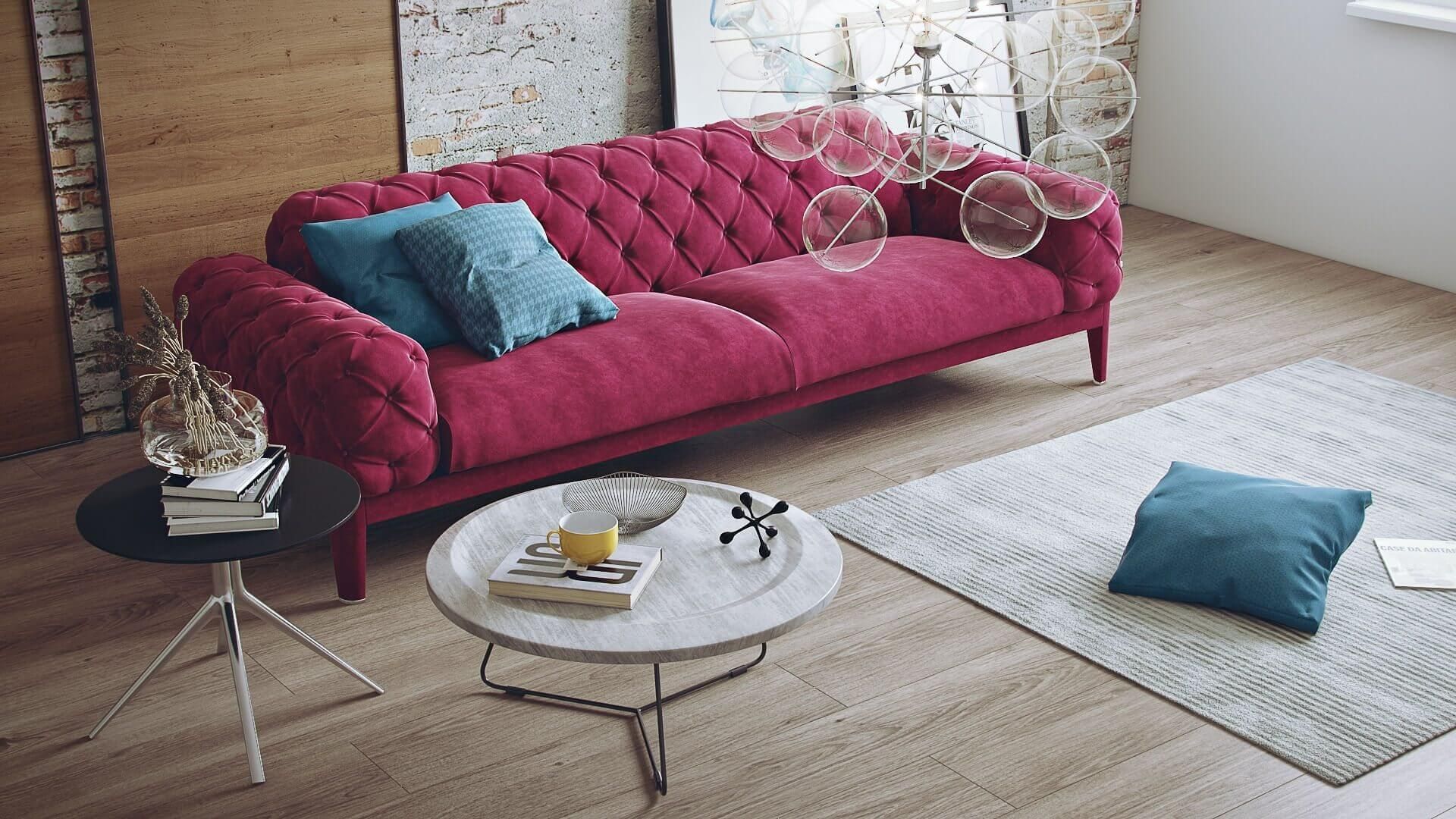 Product Visualization of a Pink Couch