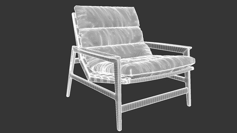 A Realistic 3D Model of a Chair Ready for Furniture Render