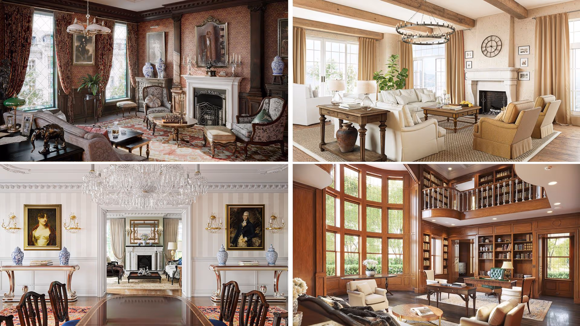 Four Different Interiors in a Traditional Design Style