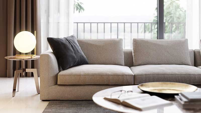 A Close Shot of a Lifestyle with a Beige Couch