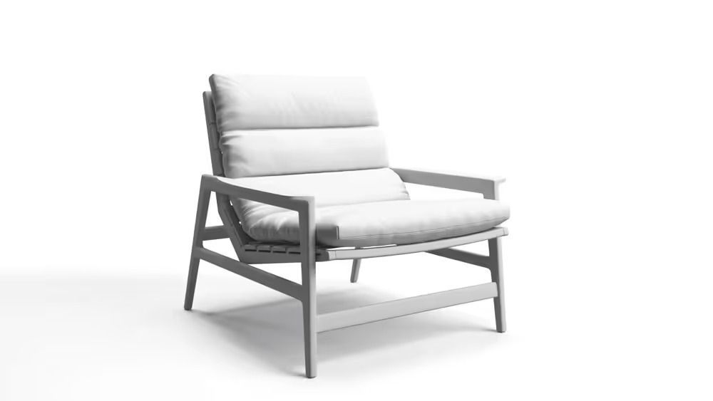 Grayscale 3D Model of a Chair