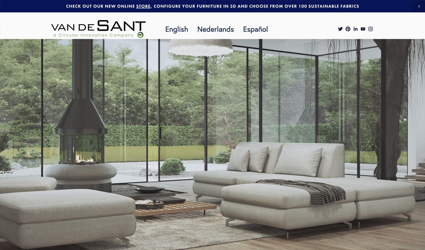 3D furniture modeling and rendering showcasing a modern living room with sofas and fireplace, high-quality 3D visualization