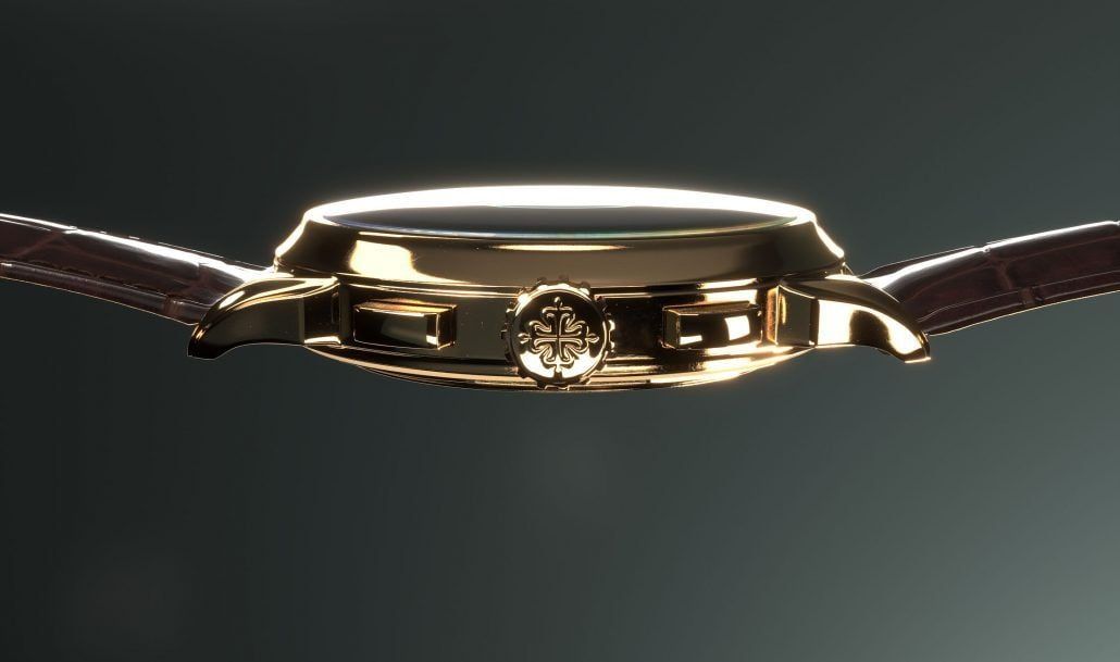 The Side View for a Watch 3D Rendering Project