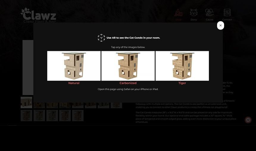 3D furniture modeling and rendering showcasing cat condo designs in natural, carbonized, and tiger finishes. High-quality 3D visualization and photorealistic rendering for interior design.