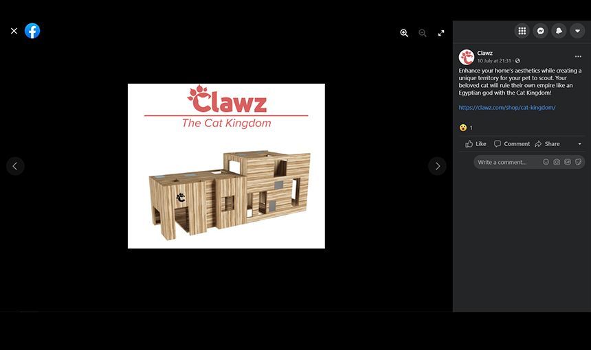 3D rendered furniture model of a cat house, showcasing 3D furniture visualization and rendering.