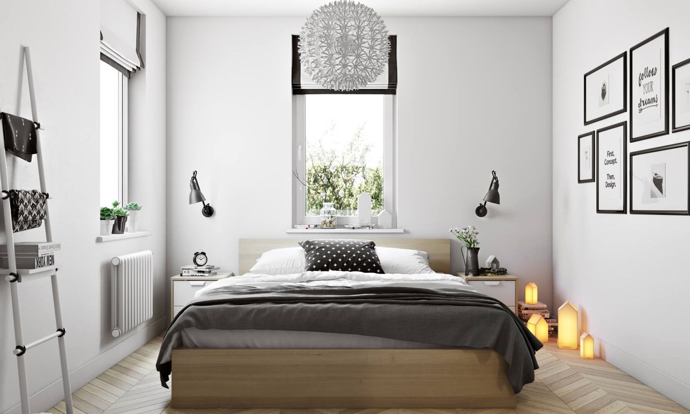 3D Rendering for a Bed in a Bedroom