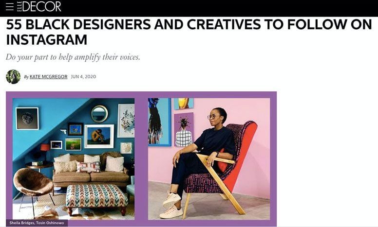A Screenshot of an Article that Supports Black Designers and Creates the Latest Ecommerce Trend